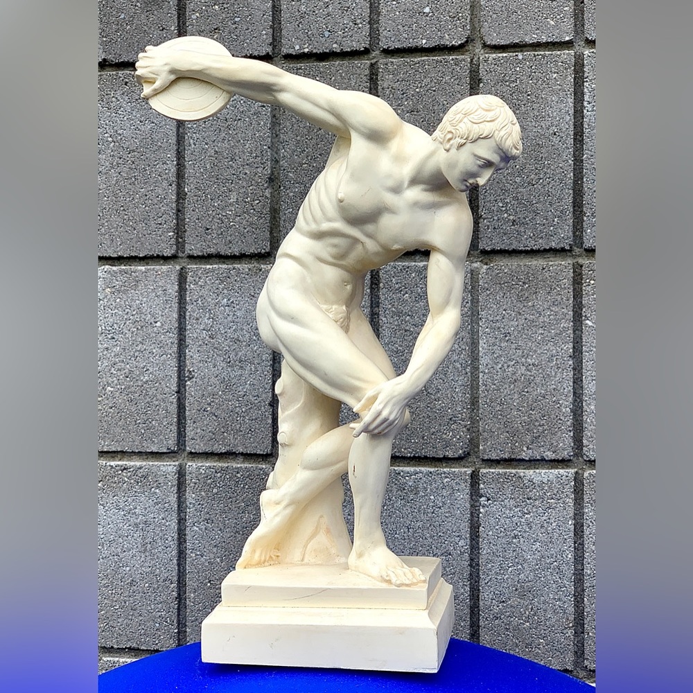 Mid Century Vintage Large Hand Sculpted DISCOBOLUS OF MYRON Statue